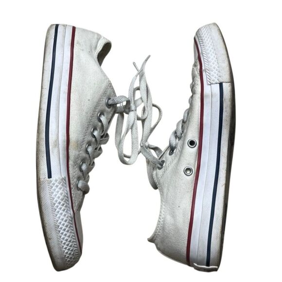 Converse White Canvas Low top Sneakers Size 7 - Picture 9 of 10